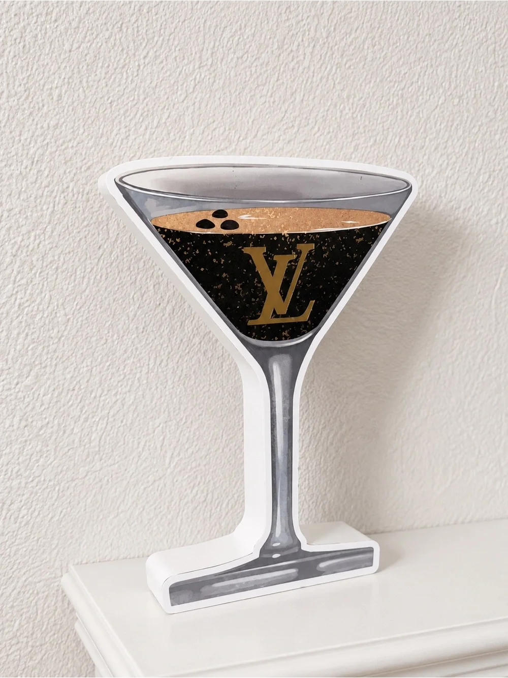 Louis Vuitton 3D wooden martini glass HOME DECOR ACCENT NWT